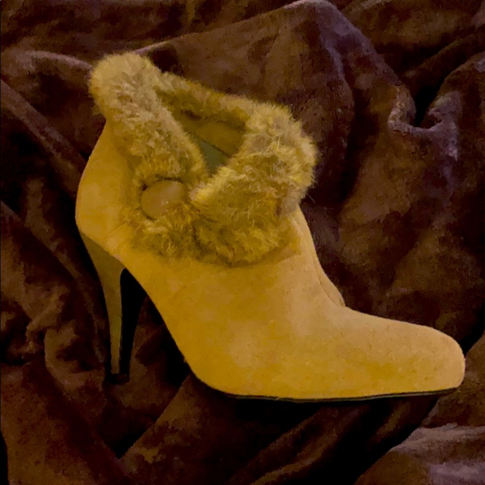 Suede Fur Heels